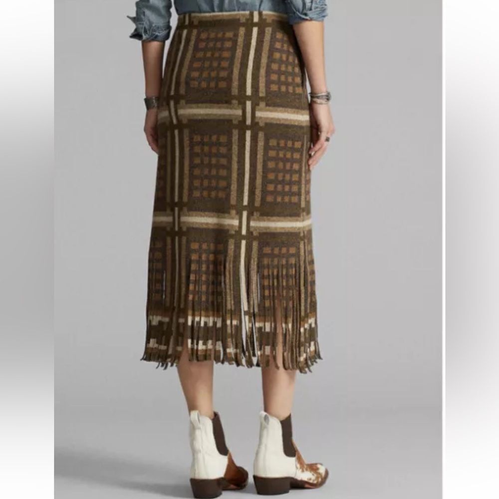 Ralph Lauren RRL Double RL Southwestern Ranch Rodeo Fringed Cashmere Knit Skirt - Picture 6 of 16